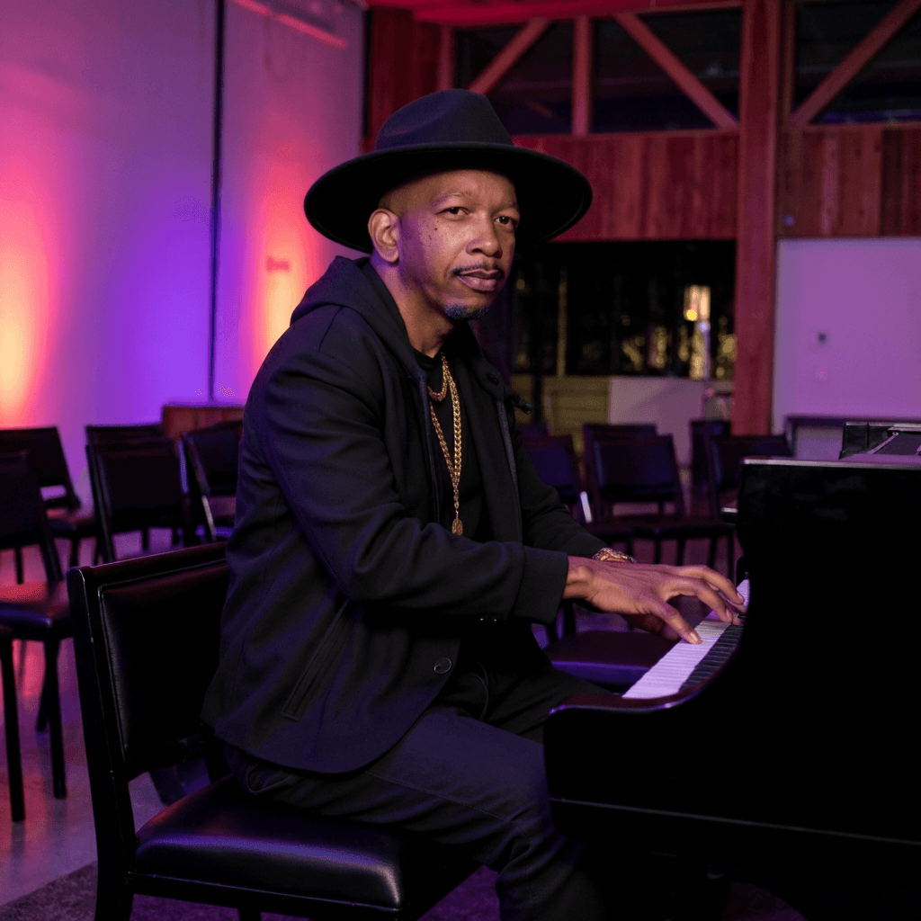 Marcus Bell at the piano